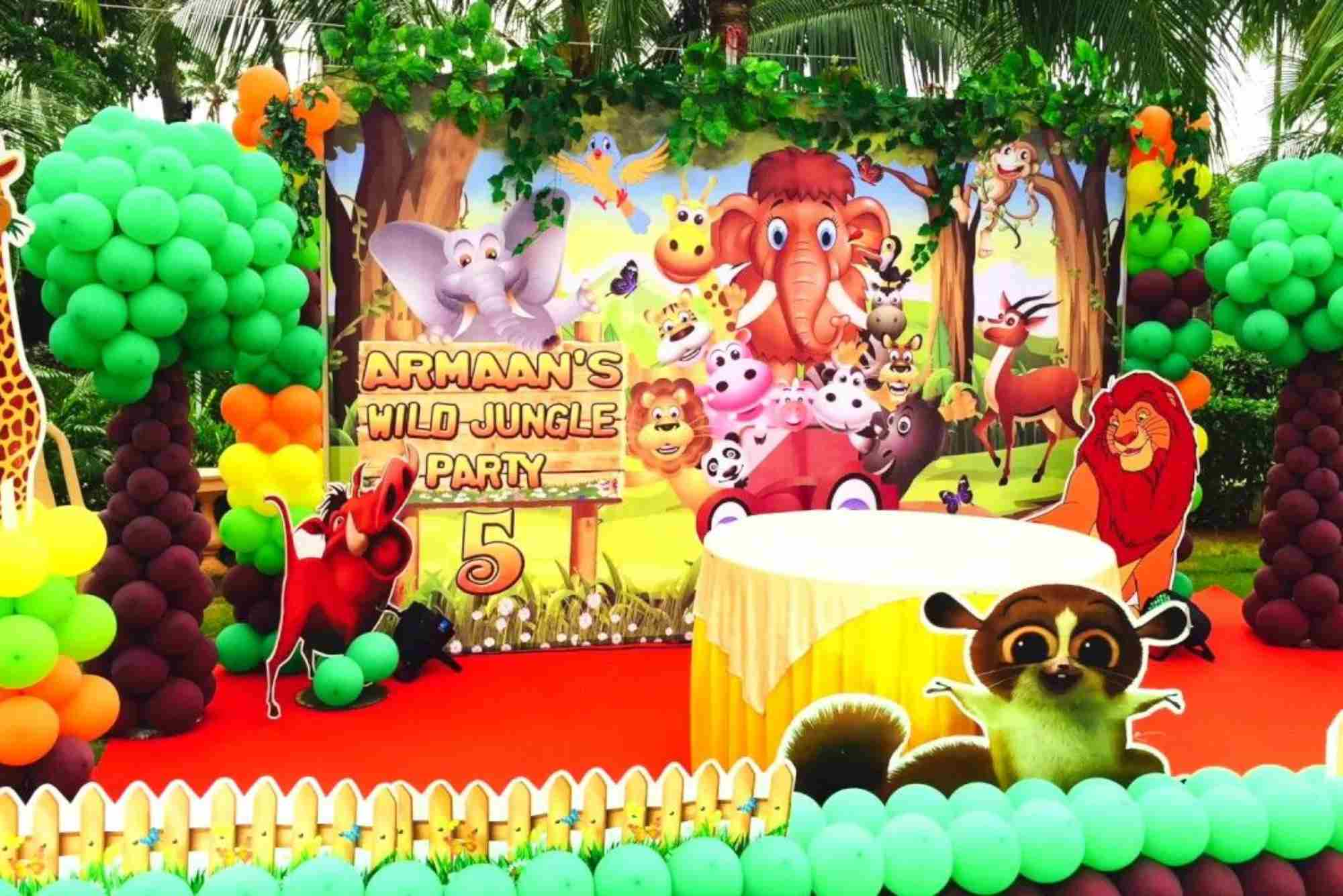 jungle theme birthday party decorations india