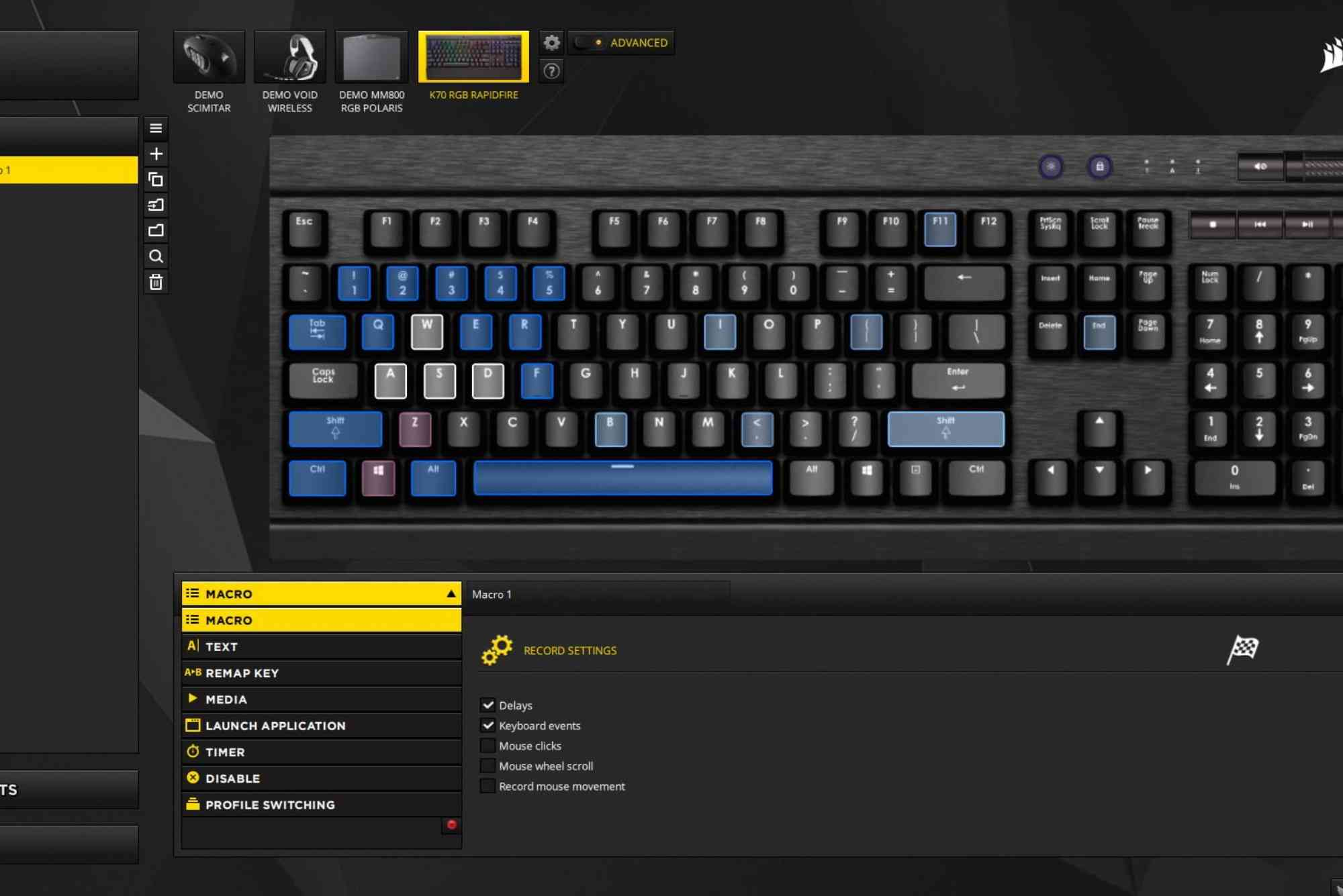 Corsair K70 Rapidfire Software
